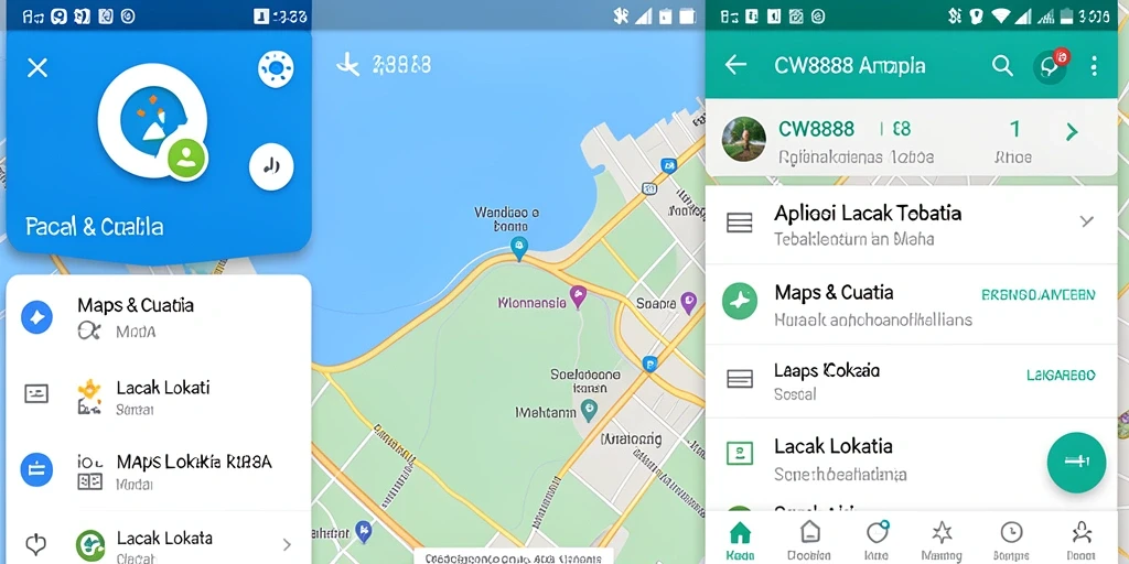 Tampilan antarmuka CW8888 yang intuitif untuk pelacakan lokasi.