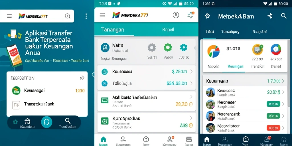 Antarmuka aplikasi MERDEKA777 untuk transfer bank yang mudah digunakan.