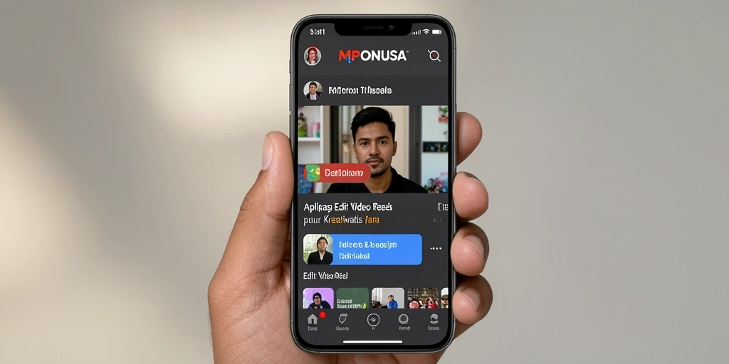 Antarmuka pengguna MPONUSA untuk Edit Video Reels yang intuitif dan modern.
