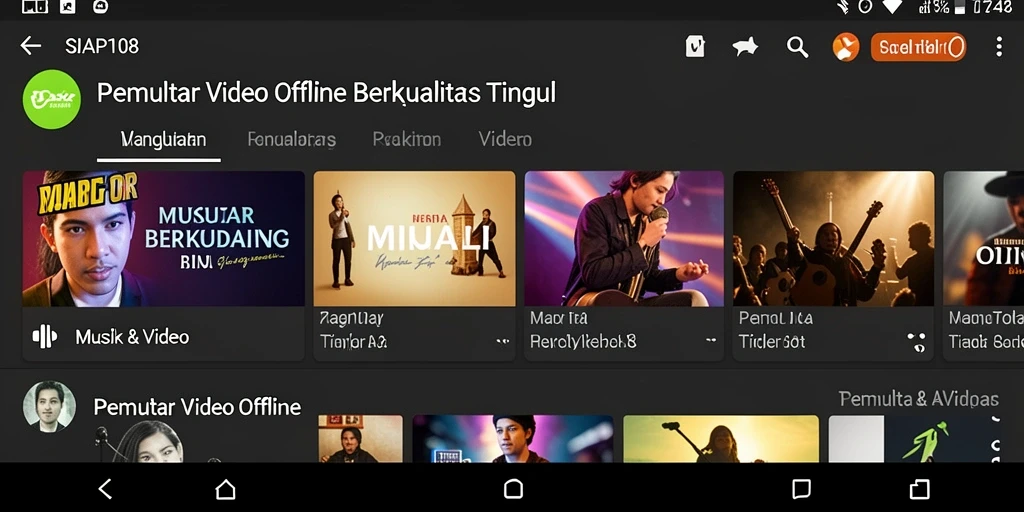 Tampilan antarmuka SIAP108 yang sederhana dan fungsional untuk Pemutar Video Offline.