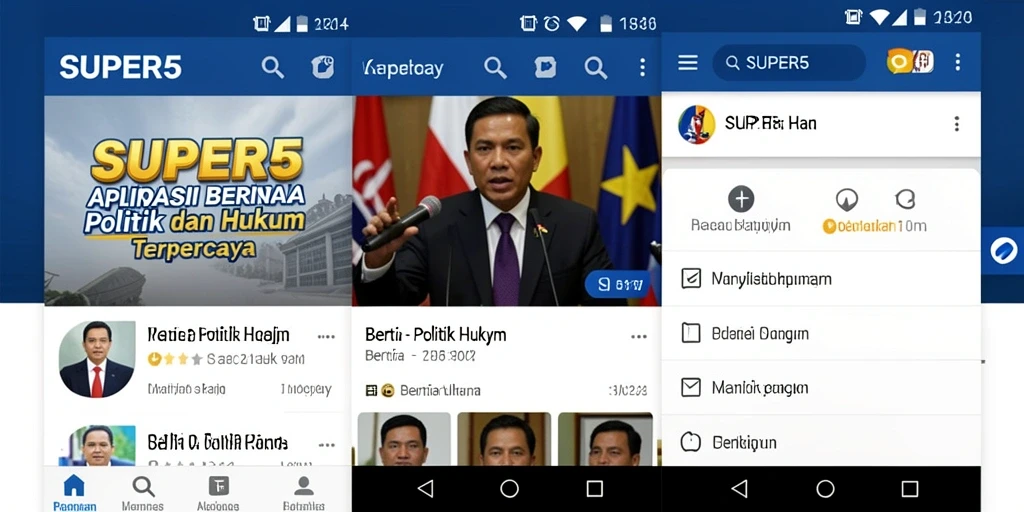 Antarmuka aplikasi SUPER5 yang menarik dan informatif.