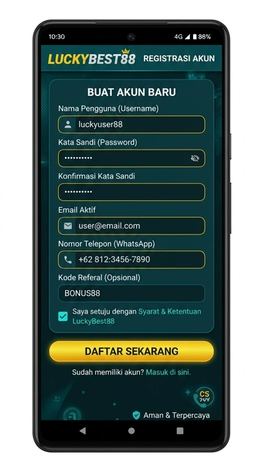 Panduan Registrasi Akun Baru luckybest88 untuk Pengguna Android