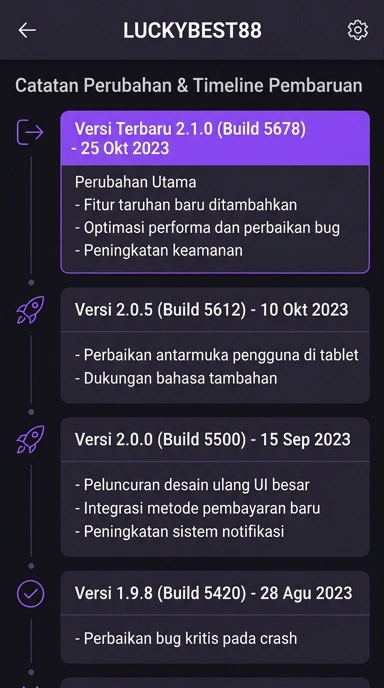 Riwayat Versi luckybest88 untuk Pengguna Android